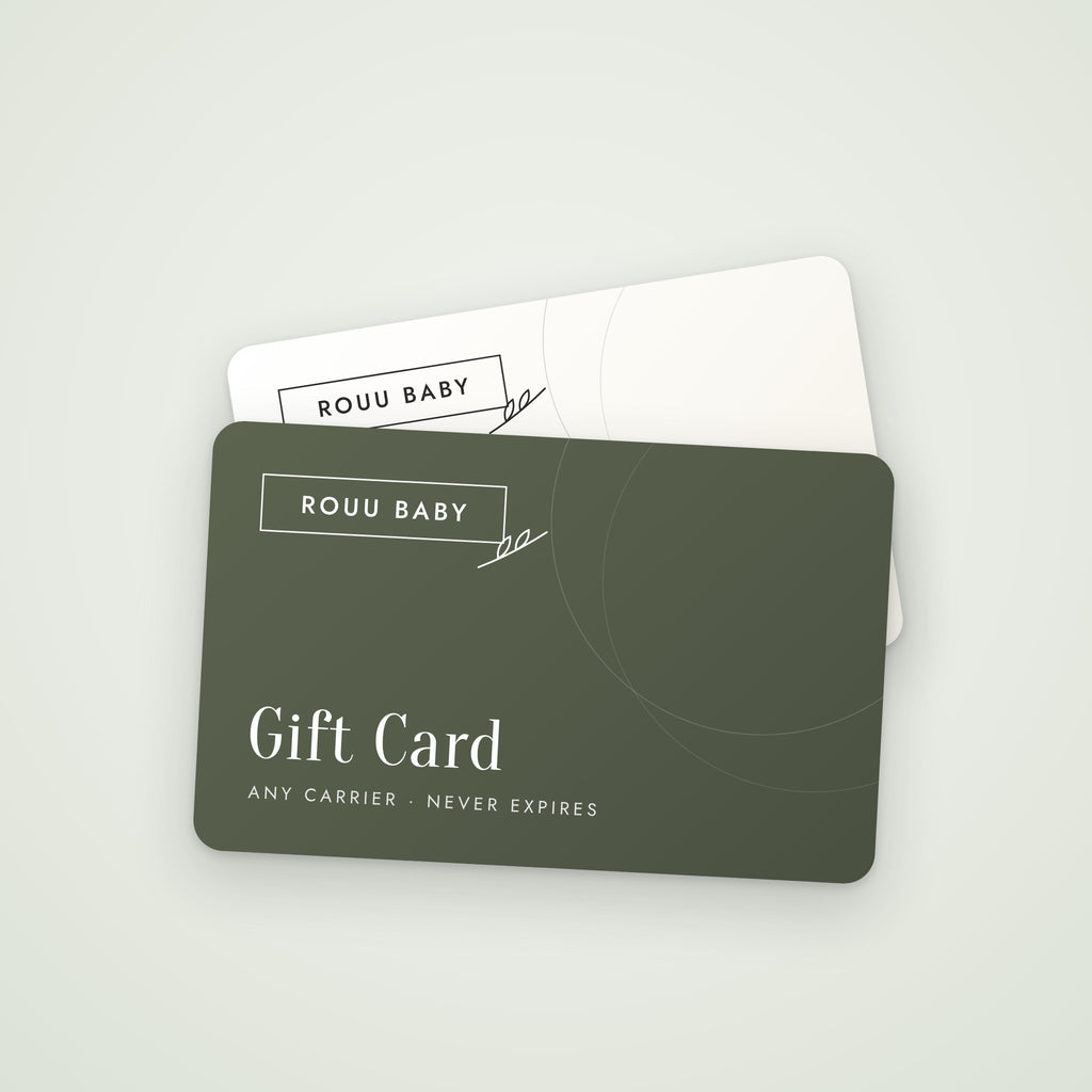 ROUU BABY gift card in deep olive and cream